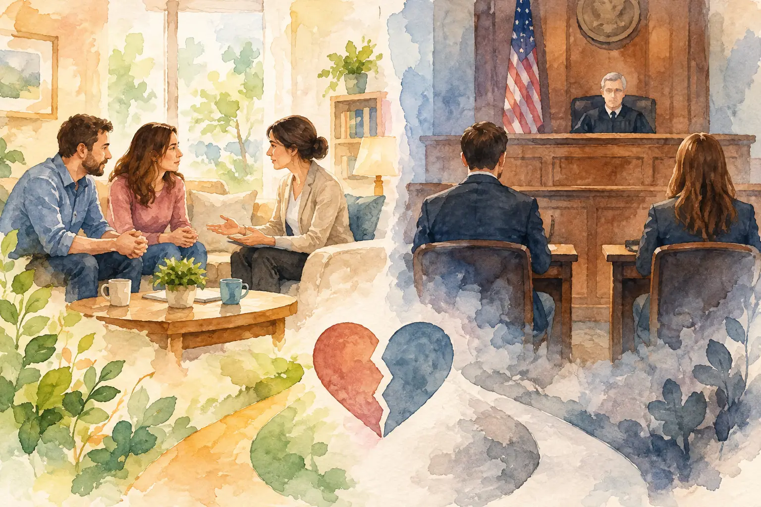 Private Mediation Versus Court for Divorce